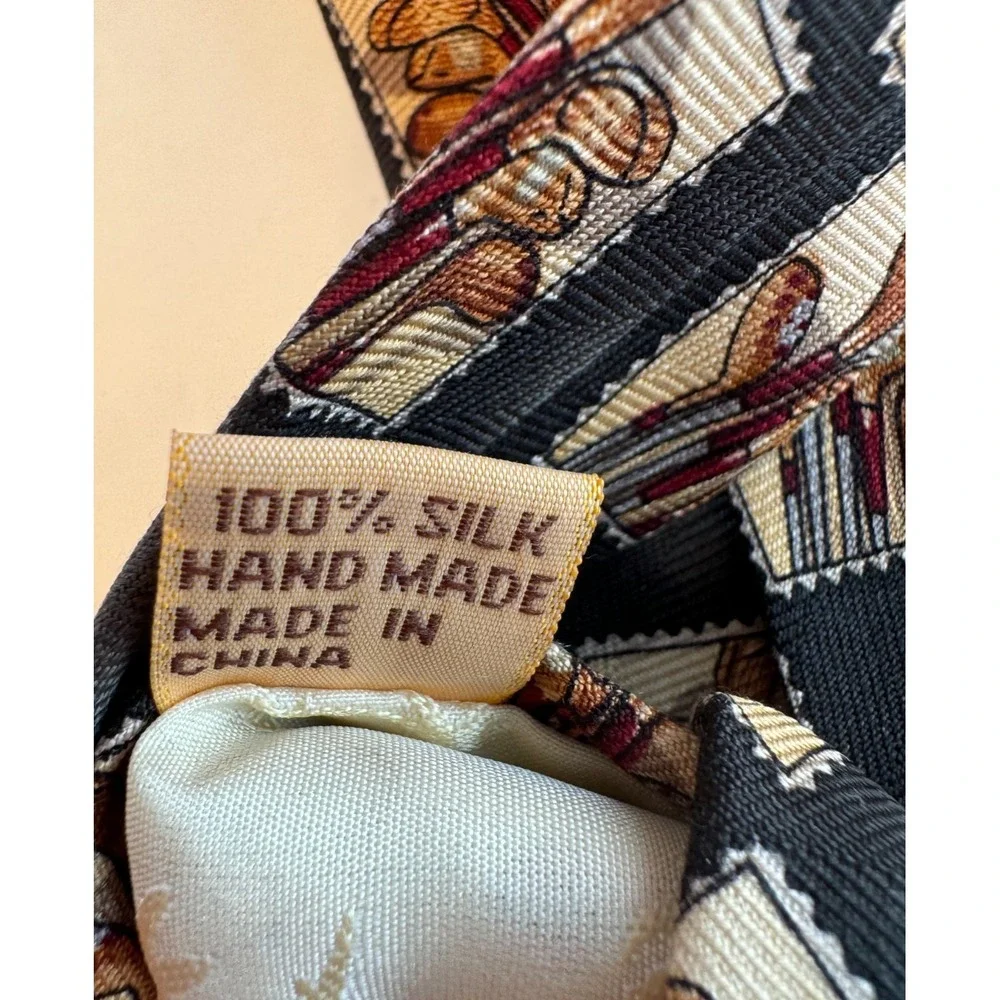 Tommy Bahama 100% SILK‎ Tie Dk Green Gray Golf Clubs Summer Golf Dad Handmade